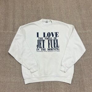 Vintage National Naval Aviation Museum Sweatshirt Large White 90s Apocalypse Now